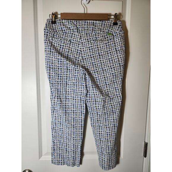 SWING CONTROL Blue White Geometric Active Mid-Rise Golf Capris Pants SZ 6 - Picture 2 of 10